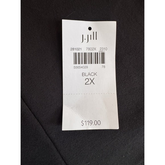 J Jill Wearever Black Jersey Dress 2X Lagenlook Classic Minimalist Modest $119 - Picture 2 of 16